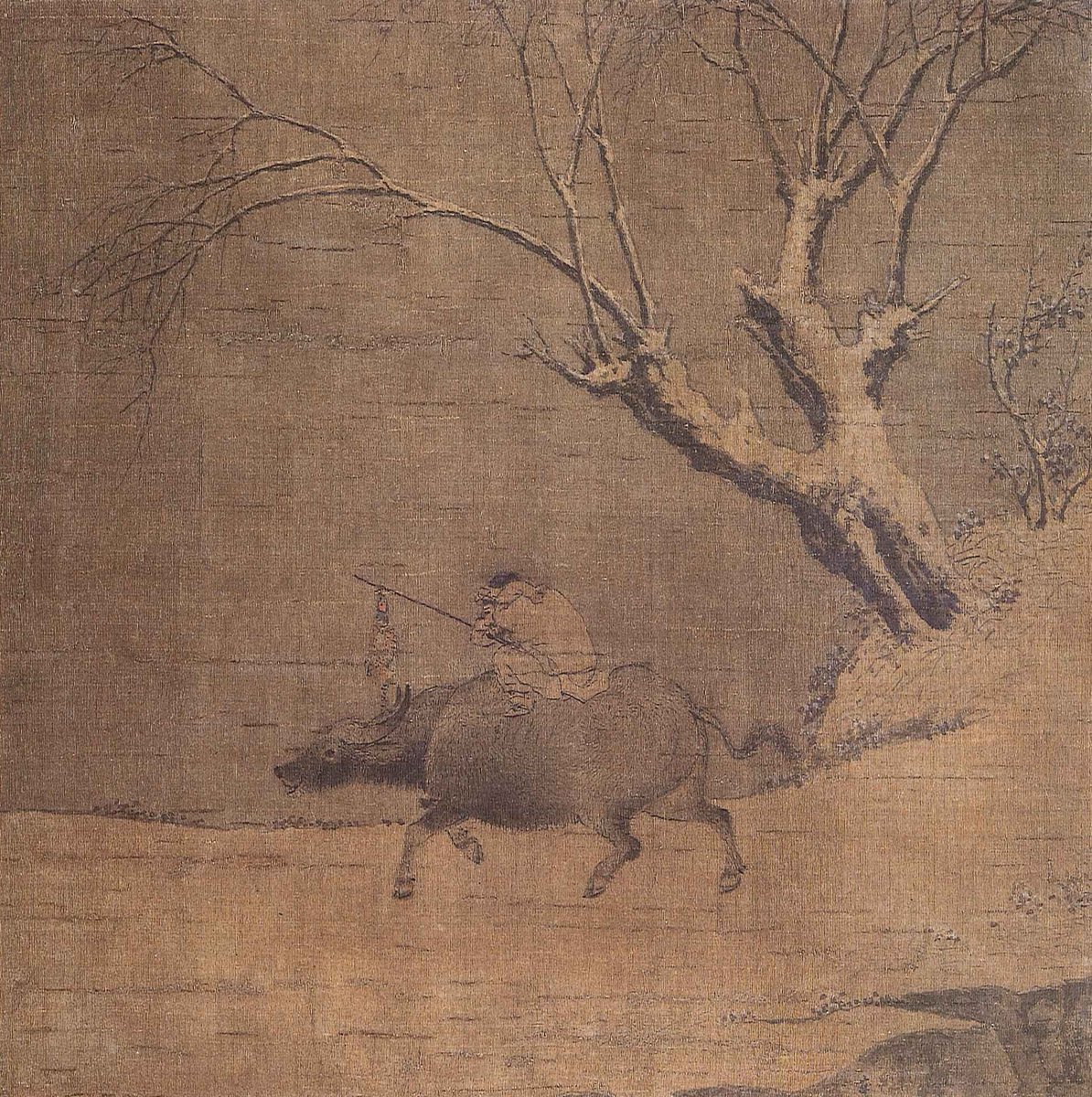 国宝 「#雪中帰牧図」は、中国南宋の画家・李迪の作品です。室町時代に