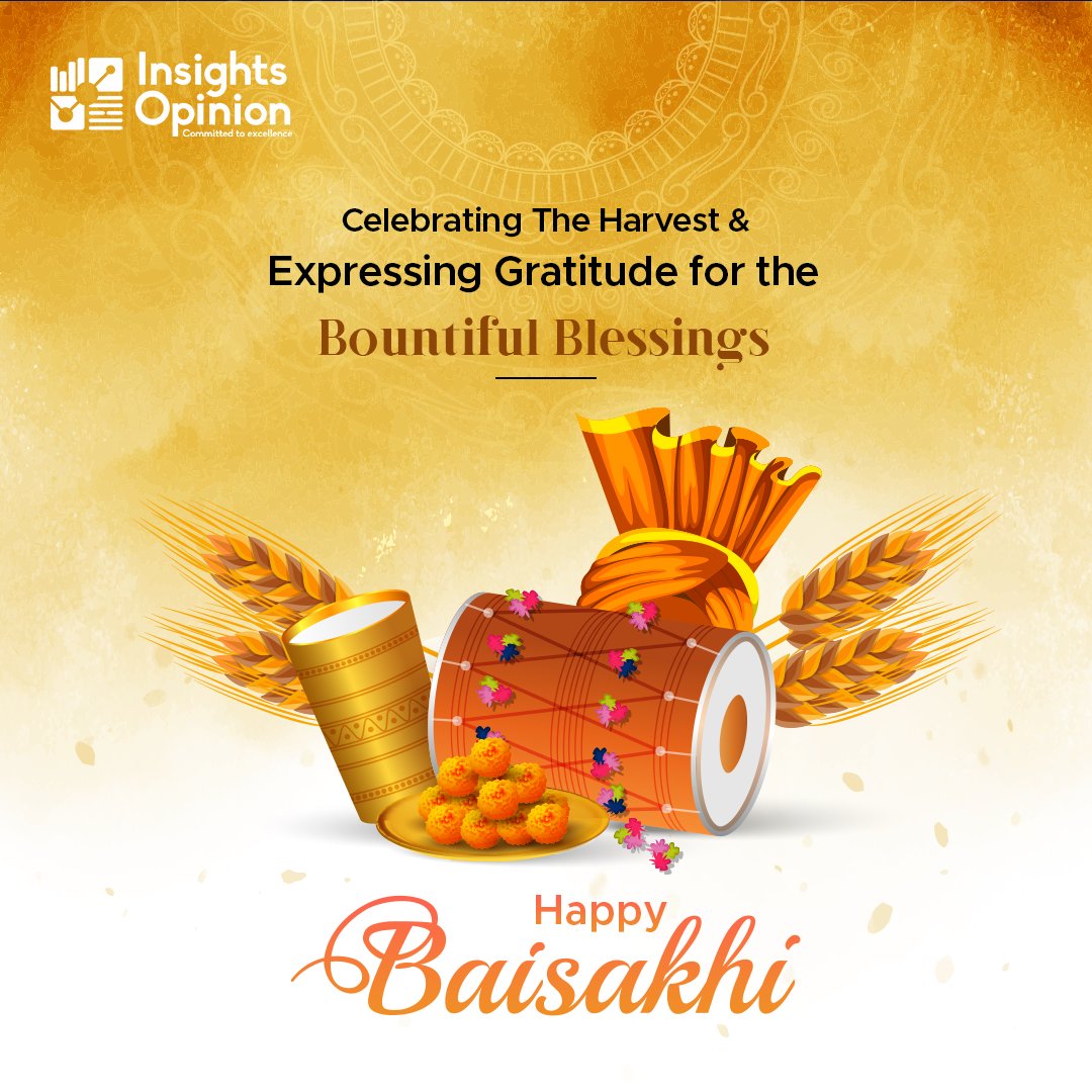 insightsopn's tweet photo. Let’s come together and celebrate the auspicious occasion of #Baisakhi with joy and happiness. Wishing you and your loved ones a #HappyBaisakhi! 🌾

#BaisakhiFestival #Baisakhi2023 #InsightsOpinion #MRX #HarvestFestival https://t.co/dE6rl1lFUN