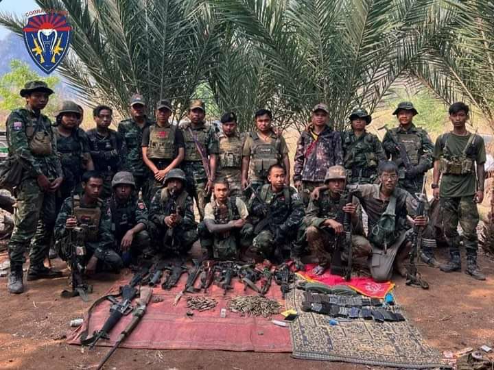 KyawLwin555's tweet photo. According to Cobra Column, 4 resistance fighters lost their lives during the fighting in which military council carried out airstrikes 5 times, near Kayin State's Myawaddy township on April 11. #RevolutionaryThingyan #2023Apr14Coup #WhatsHappeningInMyanmar https://t.co/X9WrFLOdlj