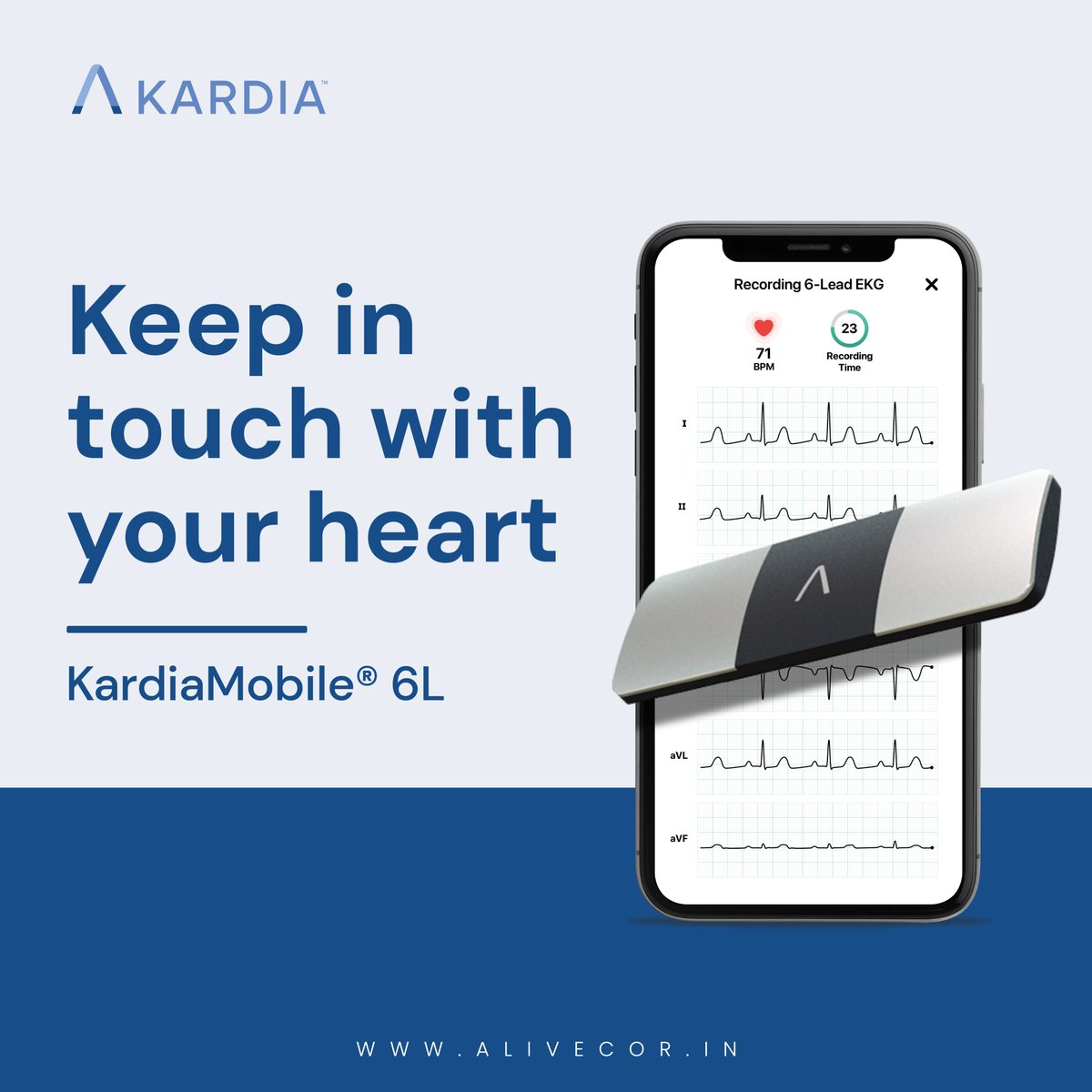 AlivecorIndia's tweet photo. "The KardiaMobile 6L Personal ECG features a wire-free design, allowing for effortless and hassle-free heart monitoring."
https://t.co/UMmA6ffaW0
#ECGdevice #ECG #EKG #Kardiamobile6L #Alivecor #Cardiology #Cardiovascularhealth #Heartmonitoring #Healthyheart #Heart https://t.co/dNnzs53pj9
