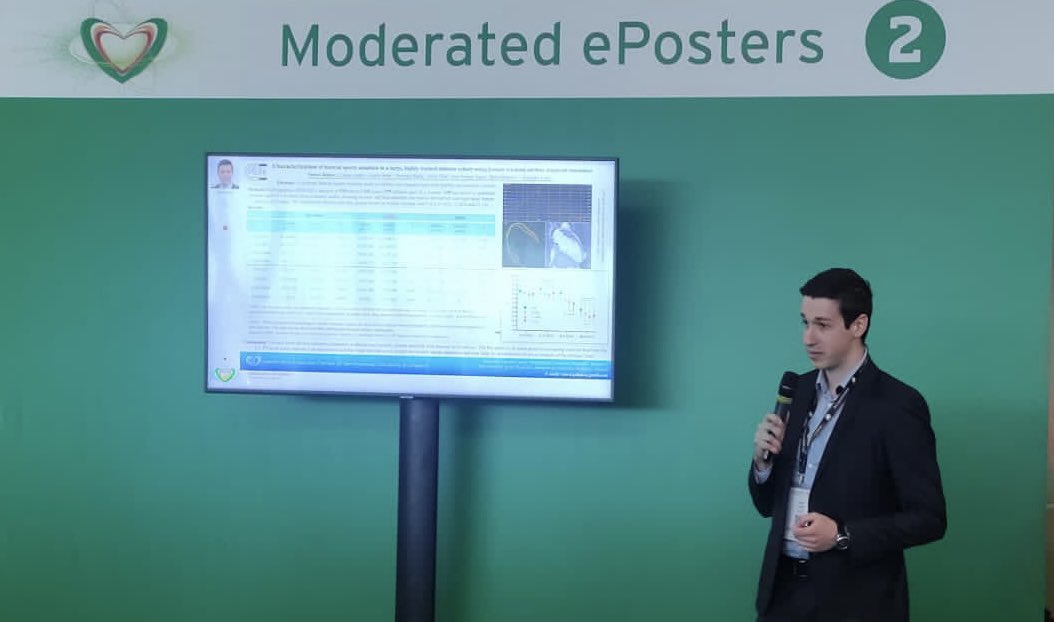 vencel_juhasz's tweet photo. Yesterday I had the chance to present the preliminary results of our high-volume, feature tracking derived strain project of healty athletes from @SemmelweisCMR and @SemmelweisSport research groups at #ESCPrev2023 in Malaga. Great congress with a great people!
#whycmr https://t.co/jsSfEycRBp