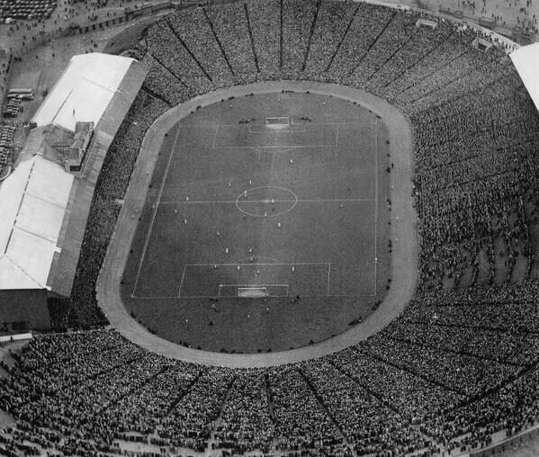 Aerial view of Hampden Park during the 1938 Scottish Cup final between East Fife and Kilmarnock. Att: 93,000