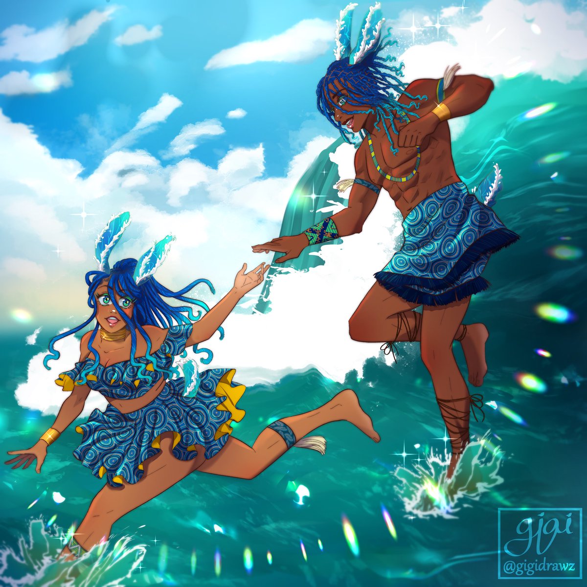 gigidrawz's tweet photo. Beach scene glow up! 🌊 https://t.co/hwNb9i4dpJ