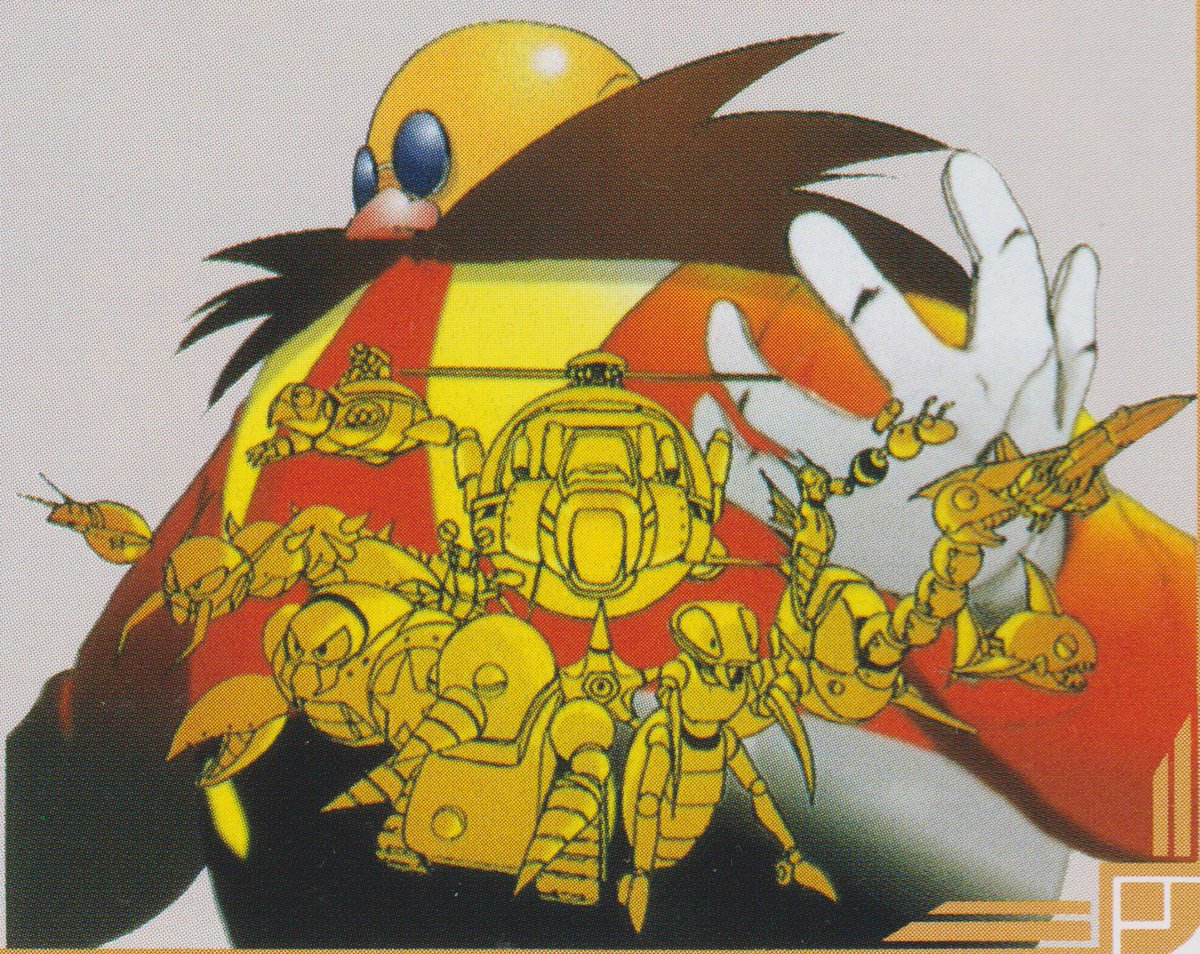 sonicstadium's tweet photo. Official artwork of Dr. Robotnik and his many creations from Sonic the Hedgehog 2. #DailySonic https://t.co/vuDas58ZQ5