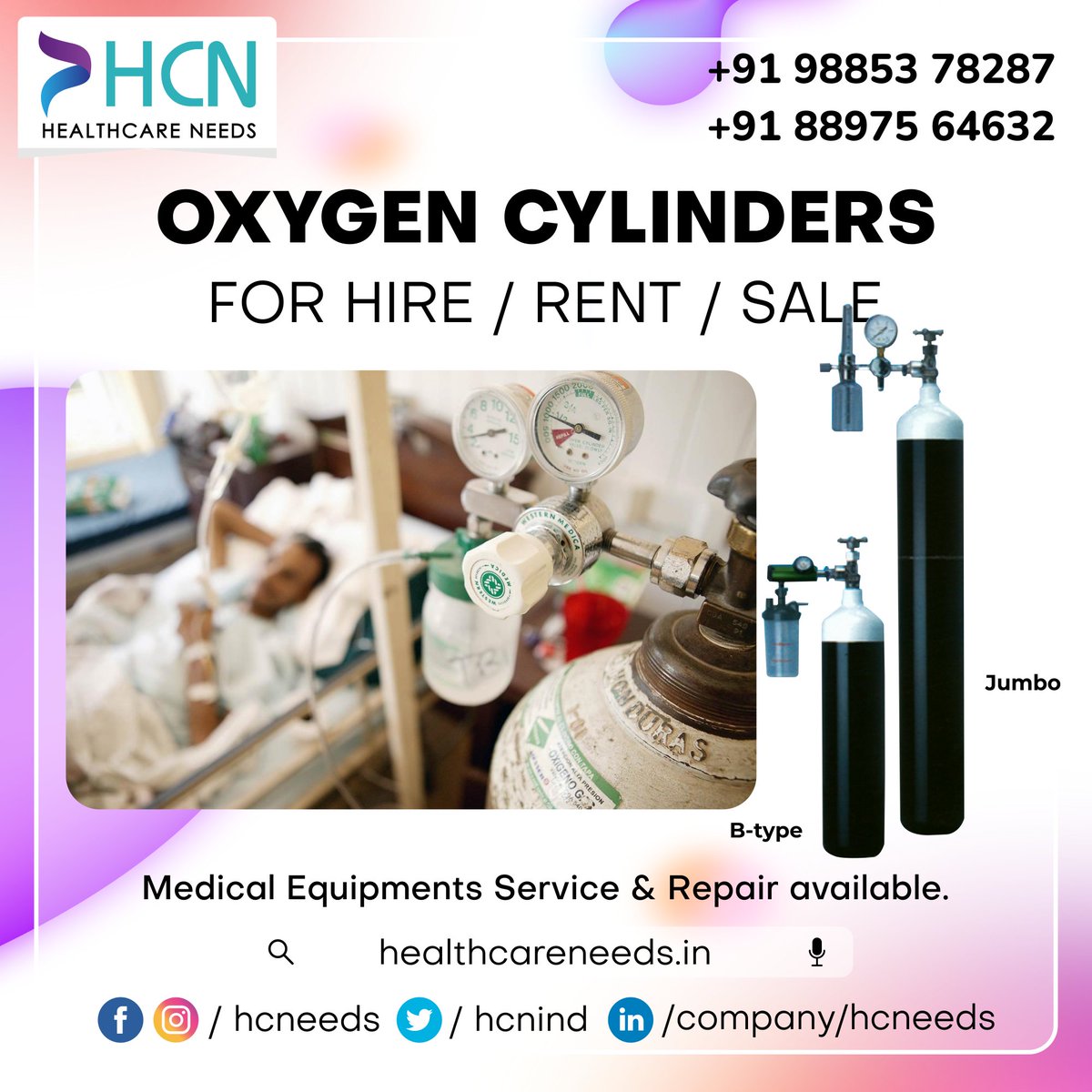 Oxygen Cylinders for Sale or Rent.
Medical Equipment Sales, Service and Repair Available.

#jumbooxygencylinder #btypeoxygencylinder #steeloxygencylinders #stainlesslsteeloxygencylinders #btypeoxygen #oxygencylinders #oxygen #oxygenmask #oxygencylinder #portableoxygen #health