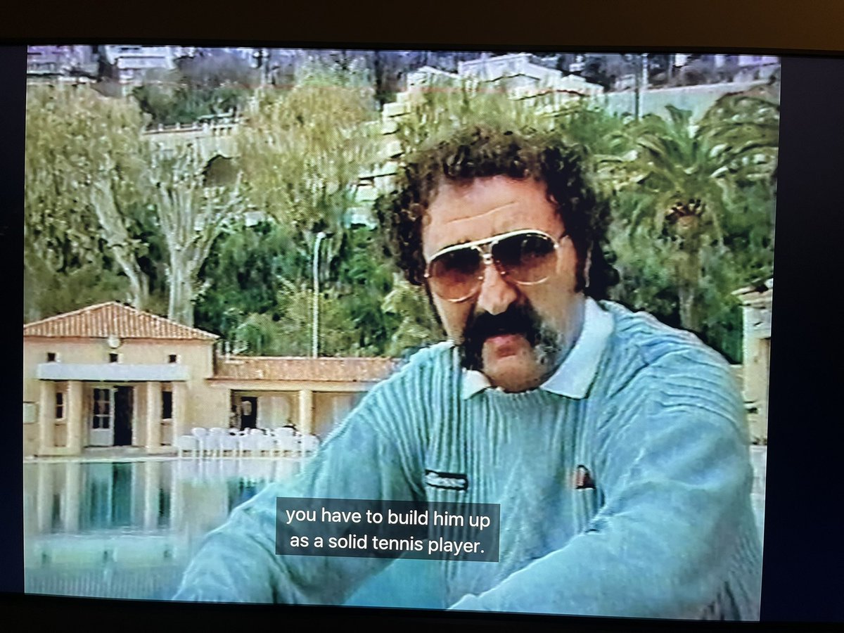 SjbMichael's tweet photo. This Boris Becker documentary has everything and by everything I mean this gem of a Hungarian tennis coach. https://t.co/4CDMEJLPr7