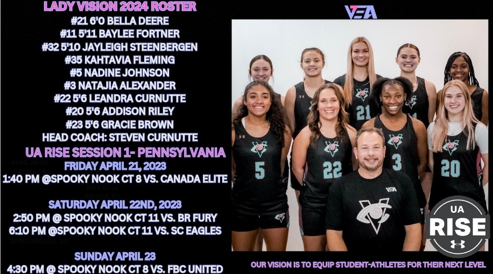 Girl's Vision Elite (@ladyvisionhoops) on Twitter photo <a href="/LadyVision2024/">Lady Vision Elite 2026</a>
College Coaches Lady Vision will be representing Kentucky in Pennsylvania at UA Rise Session 1!
<a href="/alyxwhite_/">Alyx White</a> <a href="/UANextGHoops/">Girls UAA</a> <a href="/PGHAkeem/">Akeem Webb</a> <a href="/WorldExposureWB/">World Exposure Report Women’s Basketball</a> <a href="/LadyVision2024/">Lady Vision Elite 2026</a>
College Coaches Lady Vision will be representing Kentucky in Pennsylvania at UA Rise Session 1!
<a href="/alyxwhite_/">Alyx White</a> <a href="/UANextGHoops/">Girls UAA</a> <a href="/PGHAkeem/">Akeem Webb</a> <a href="/WorldExposureWB/">World Exposure Report Women’s Basketball</a>