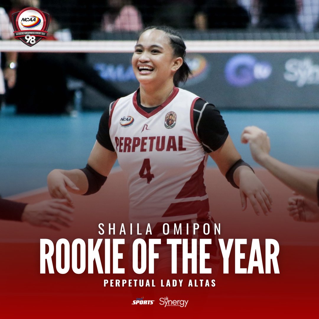 gmasportsph's tweet photo. #NCAASeason98 Women's Volleyball Rookie of the Year: Shaila Omipon (Perpetual) https://t.co/j39mWVfGex