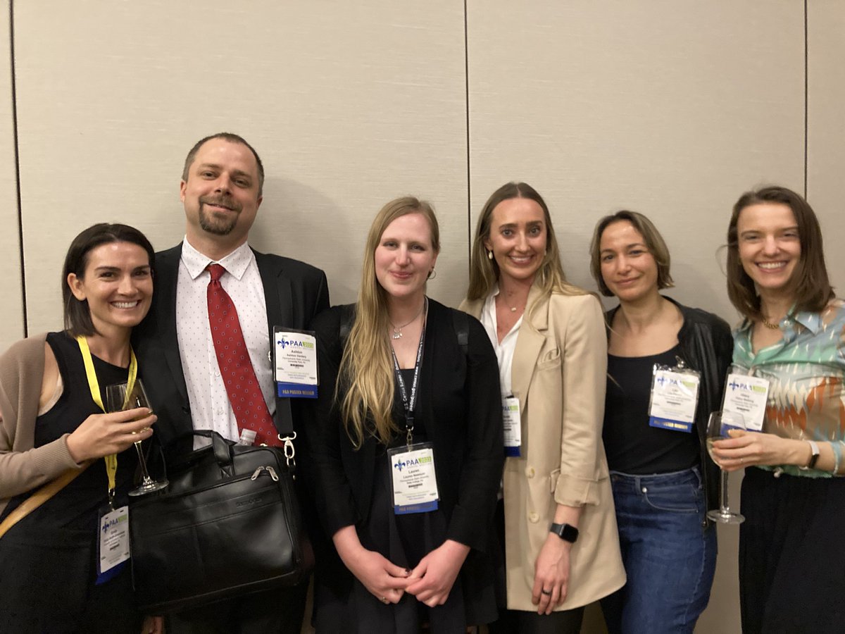 SarahDamaske's tweet photo. Many congratulations to our @psupopresearch faculty, students, and alumni #PAA2023 Day One poster award recipients! @smithgreenaway @AVerdery Lauren Newmyer @KendalLowrey @leapessin @hilweth @spattersearch 
@PSULiberalArts @PSUSocCrim @PSUPublicPolicy @SSRIPennState https://t.co/HUxFMiWNhT