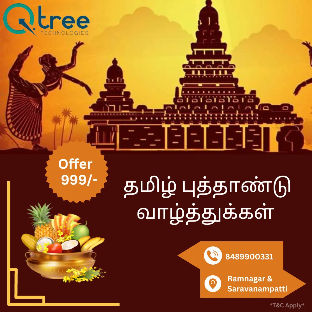 Qtreetech's tweet image. Wishing you a happy Tamil New Year !!!Puthandu marks the beginning of Tamil New Year and this festival is celebrated with great enthusiasm and fervor | Contact us at  8489900331#javatrainingincoimbatore #Javafullstacktraininginchennai #pythonclassesincoimbatore  #IPL2023