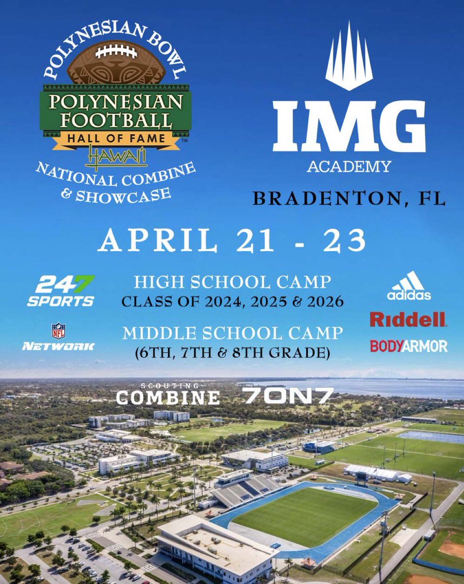 j_rainer2's tweet photo. Rep the brand “M”, and grateful for an invite to the @polynesiabowl exposure camp at @IMGAcademy! #offseason #letsgrow #prep #sniper #dotsonly
@tdrecruits @quarterbackmag @QBHitList @SWiltfong247 @CoachMartin_18 @mcneill_josh @justinallen_13 @fivestarphenom @QBimpact @RivalsNick https://t.co/p2eAo2Zdso
