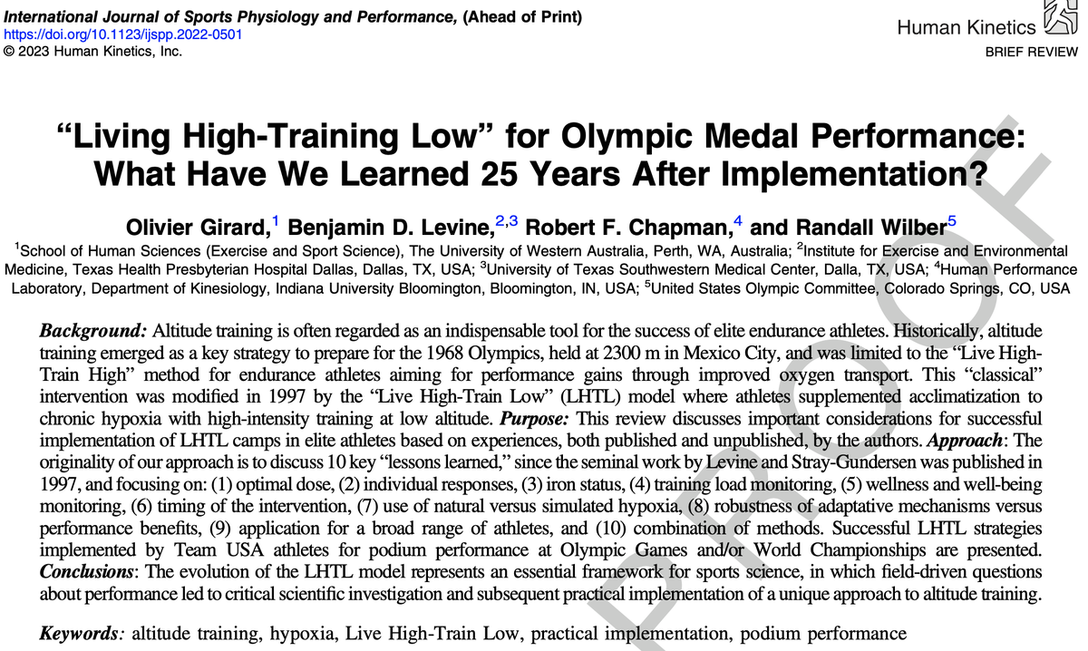 dr_o_girard's tweet photo. “Living High-Training Low” for Olympic Medal Performance: What Have We Learned 25 Years After Implementation? https://t.co/4syNPMgT2d