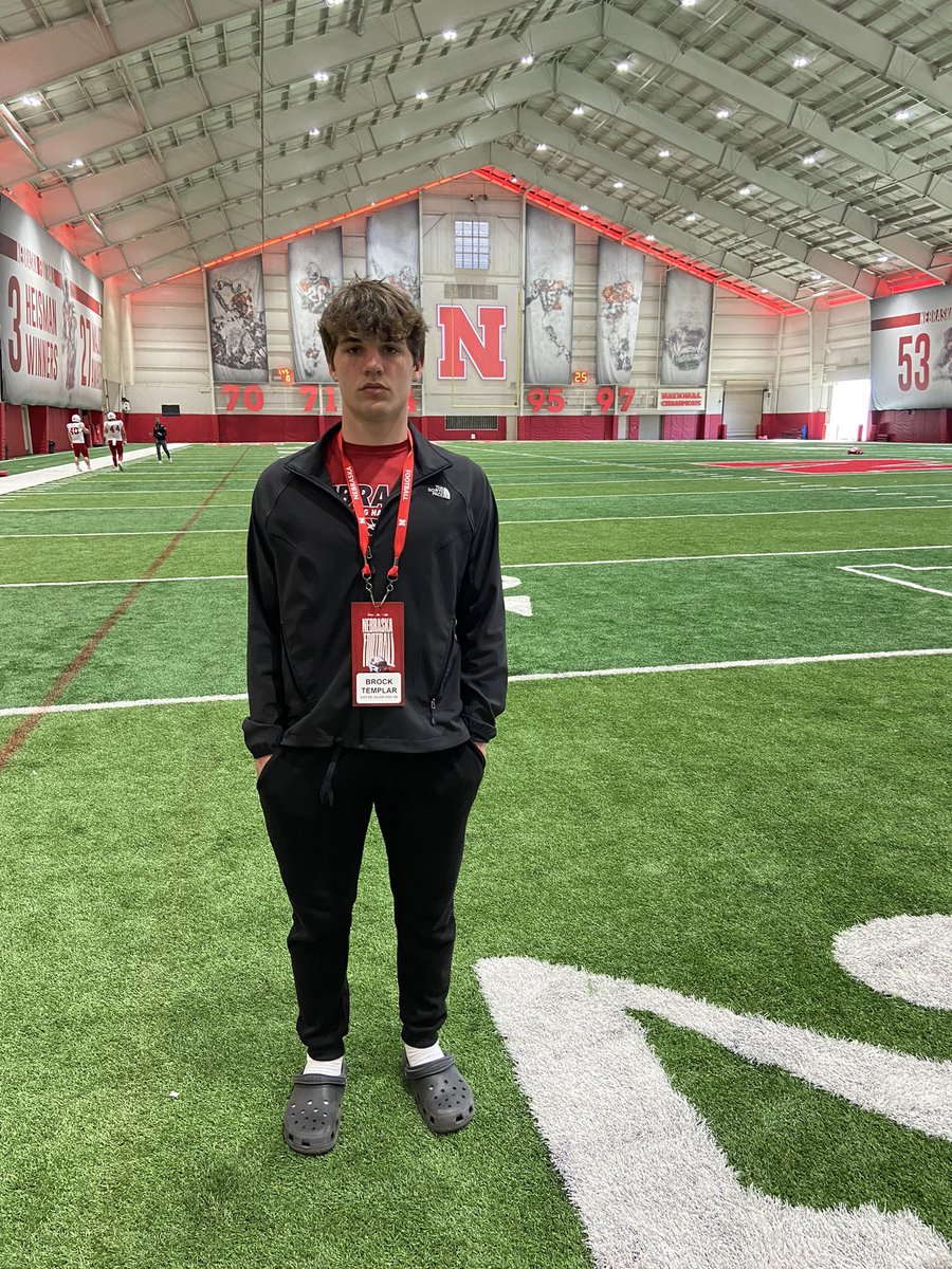 BrockTemplar06's tweet photo. Had a great time watching the Huskers practice. Appreciate the invite!! @Omeezi_  @Coach_Ellsworth @CoachMattRhule @Coach_Soukup @HuskerOnline https://t.co/ay9evK7Bmu