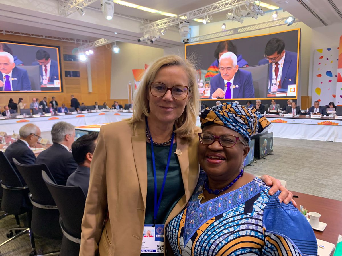 NOIweala's tweet photo. At the G20 Finance Ministers and Central Bank Governors meeting in Washington D.C. discussing the state of the Global Economy and issues of Financial Sustainability. With  @SigridKaag of the Netherlands,  @KganyagoLesetja of South Africa @NadiaCalvino of Spain and @Lagarde https://t.co/QhsodzarQn