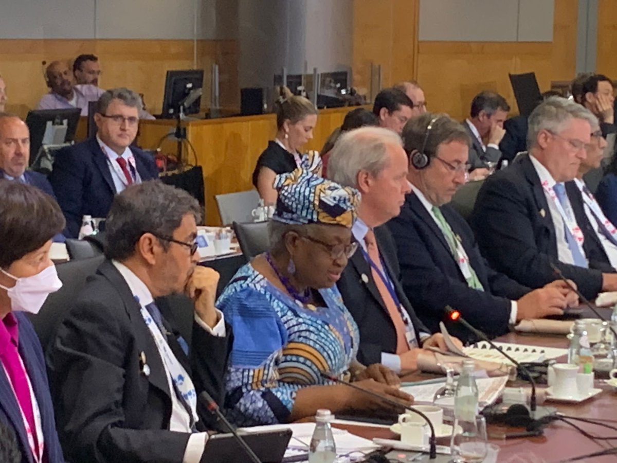 NOIweala's tweet photo. At the G20 Finance Ministers and Central Bank Governors meeting in Washington D.C. discussing the state of the Global Economy and issues of Financial Sustainability. With  @SigridKaag of the Netherlands,  @KganyagoLesetja of South Africa @NadiaCalvino of Spain and @Lagarde https://t.co/QhsodzarQn