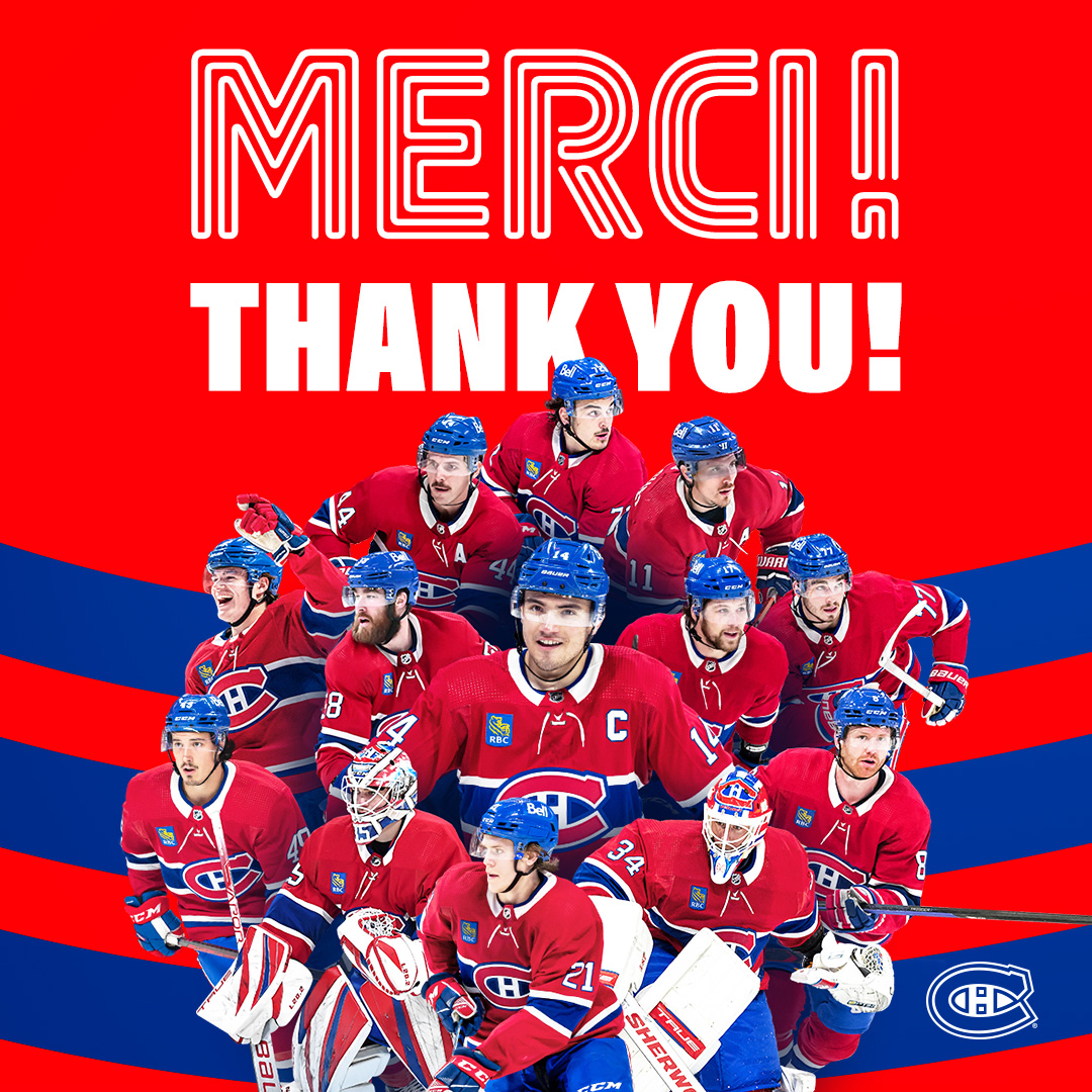 CanadiensMTL's tweet photo. Merci de nous avoir soutenus tout au long de notre parcours des derniers mois. L'avenir semble prometteur, et on a déjà hâte au mois d'octobre.

Thank you for sticking with us on the journey of this past season. The potential for what's next has us excited for October.

#GoHabsGo https://t.co/PULUmyWMQ5