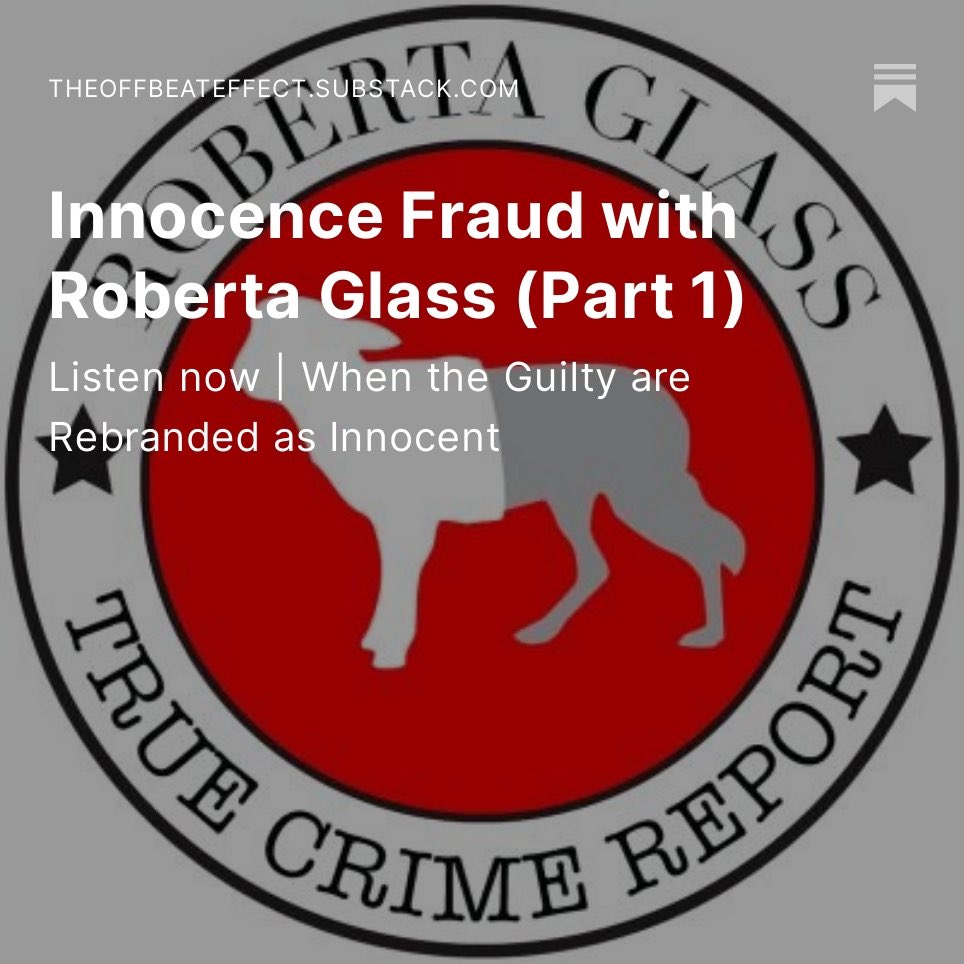 offbeateffect's tweet photo. I sat down with @RobertaGlassPod to discuss the Innocence Fraud Movement. Listen and read about it here: https://t.co/3I7Y0X2qIn https://t.co/PQFhkZ34Eq