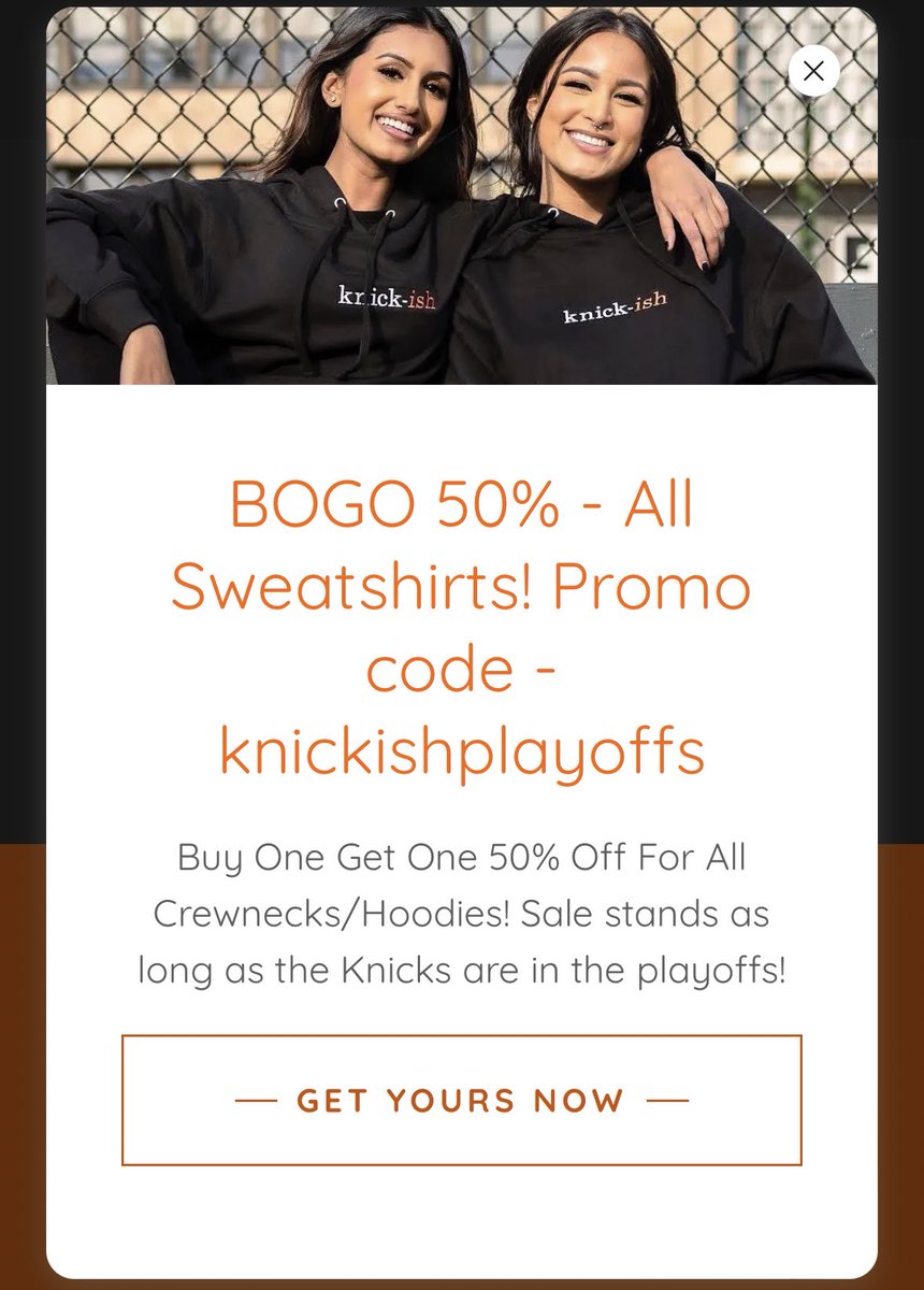 knickishNYC's tweet photo. 2 MORE DAYS. It’s only right we hit you guys with a playoffs sale 

🚨 BOGO 50% off 🚨 

https://t.co/qP92PESnIT

Promo code: knickishplayoffs 

Appreciate all the support over the years! https://t.co/gDrkwj5mJD