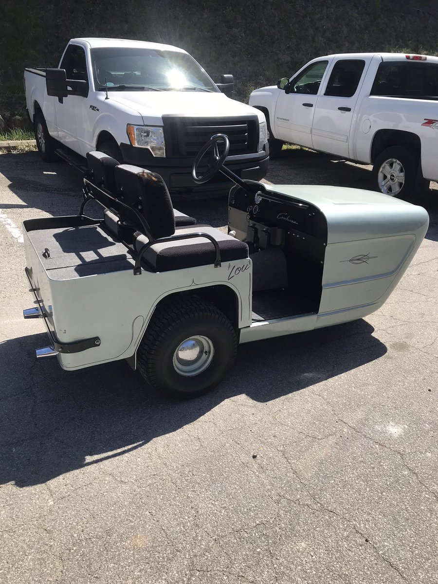 Seatonturf's tweet photo. Had a course tour today in an absolute gem. ‘64 Cushman. Refurbished. Harley tail pipes. So bad ass. Best Superintendent’s vehicle I’ve ever ridden in. https://t.co/iYqw5M2rz1