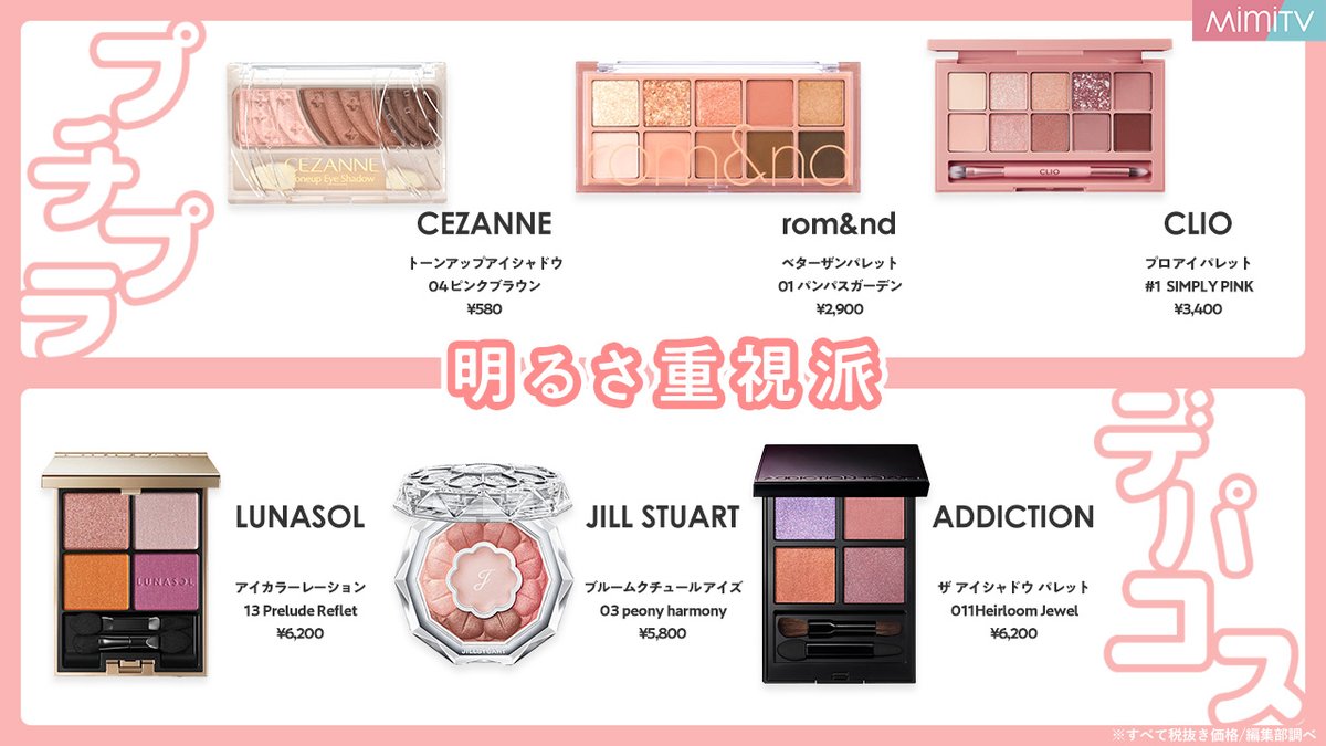 MimiBeauty__'s tweet photo. イエベ春さん集合〜🌸
プチプラ・デパコスのイエベ春さん向けアイシャドウをまとめました！『淡さ重視派』や『明るさ重視派』などキーワードごとに分類したので似合うアイシャドウがより見つけやすいはず🤍気になるアイシャドウはありましたか？ #mimiまとめ https://t.co/9X9aa6EDK1