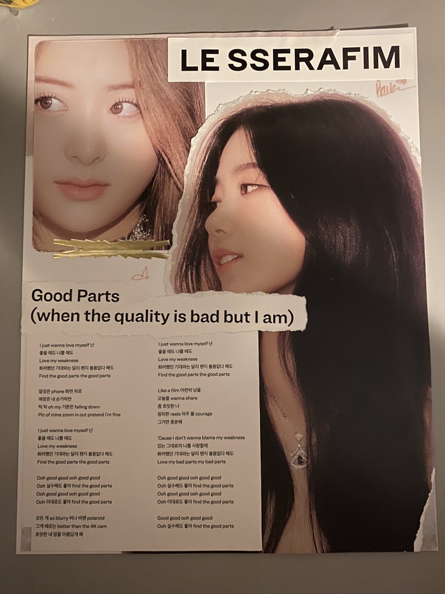raesinistyping's tweet photo. find the good parts 🥰✌️🫶
#LESSERAFIM #LESSERAFIM_ANTIFRAGILE #YUNJIN #KAZUHA #GoodParts #kpop #collageart https://t.co/t19bIagQac