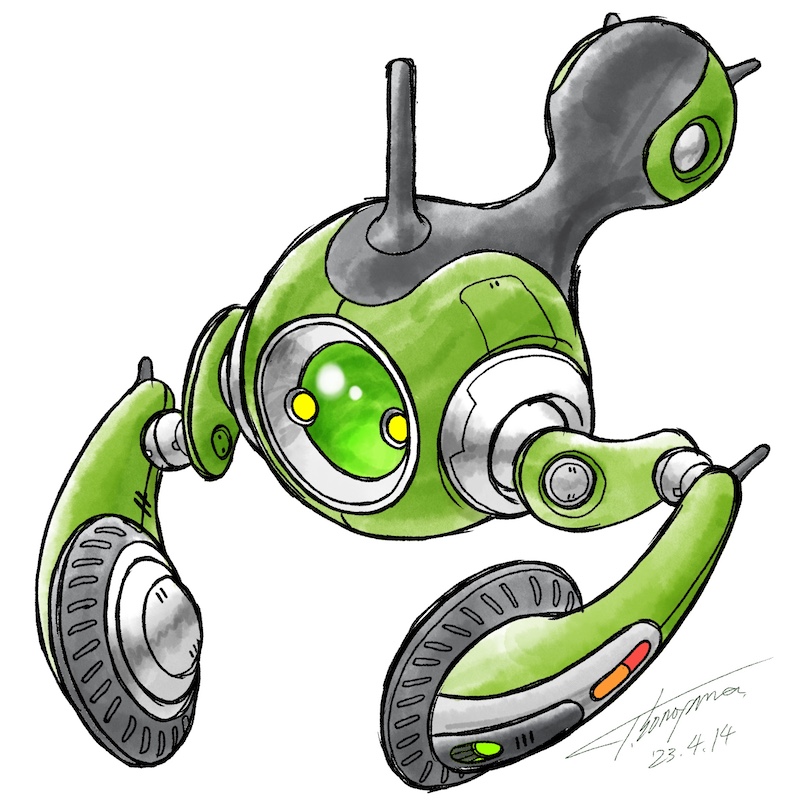 TDF_design's tweet image. 【Network Relay Robot】
In huge facilities or event venues, run to weak area of the network to stabilize it.
【ネットワーク中継ロボ】
大型施設やイベント会場で、ネットワーク環境の脆弱なポイントに自走して、ネットワークを安定させる。 

Robot Rough Design 245
#ROBOT #RobotDesign