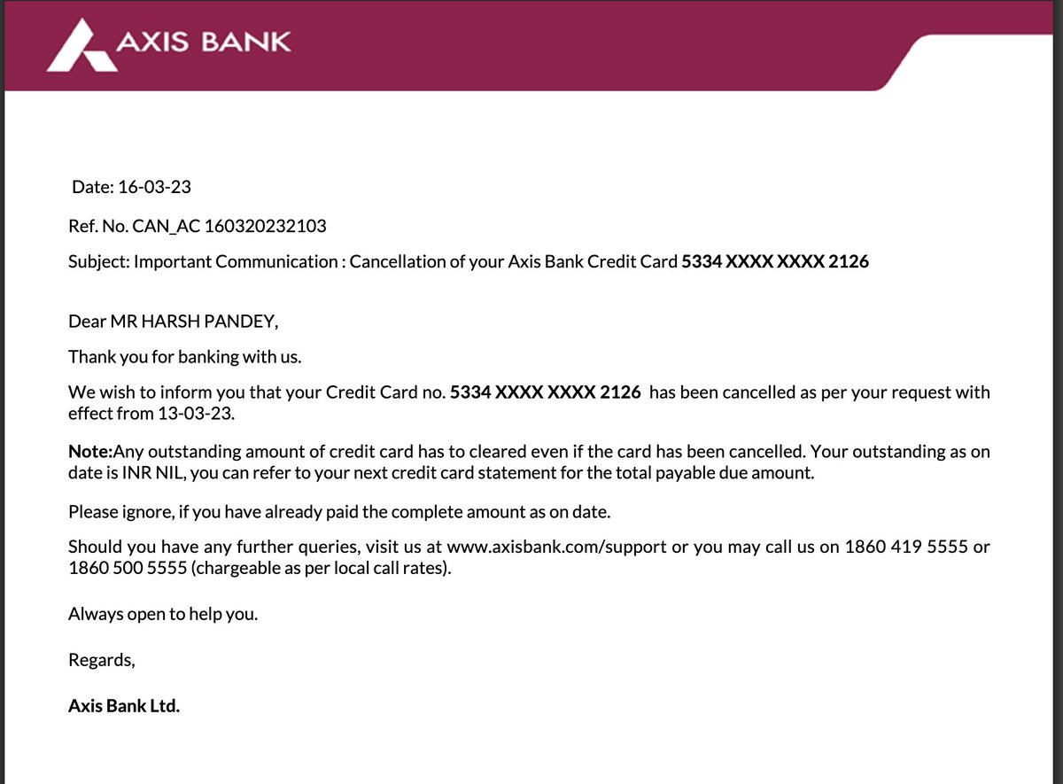 harsh308p's tweet photo. what is the problem with axis bank if the card is already cancelled then why I am getting the mail still. And the balance is still there. If this problem is not by sorted by 24 hrs then I am going to the consumer court to sue AxisBank.@AxisBank  @RBI @UPGovt @myogiadityanath https://t.co/UufeZ4CYrz