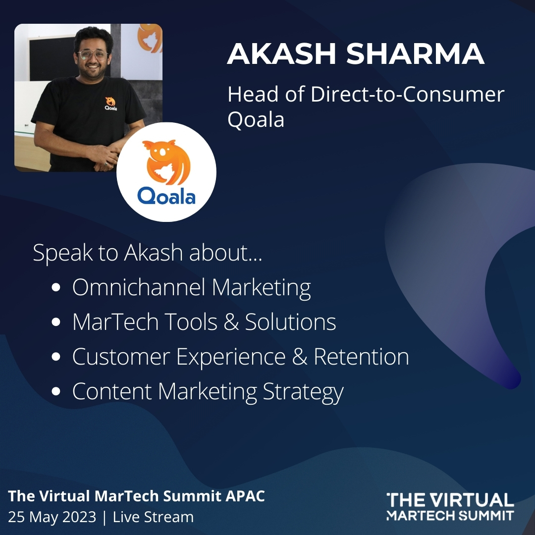 Martech_Summit's tweet photo. Welcome Mr Akash Sharma from #Qoala who will be presenting at The Virtual MarTech Summit APAC on 25 May 2023!
Find out more at: https://t.co/9Pg8XUnJ9o
๐ขGet an Early Registration Bonus with 3-Month Free On-Demand Pass!
#virtualmartech #themartechsummit #martech #omnichannel https://t.co/IS2WXc7UzA