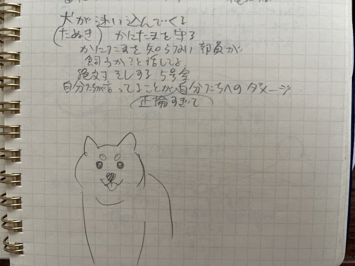 ダイヤのC描いてる時のネタのメモが出てきた。忘れてたけど描けばよかったな…イッヌ(たぬきでも可 