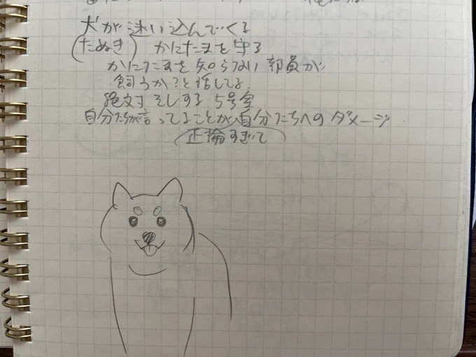 ダイヤのC描いてる時のネタのメモが出てきた。忘れてたけど描けばよかったな…イッヌ(たぬきでも可 