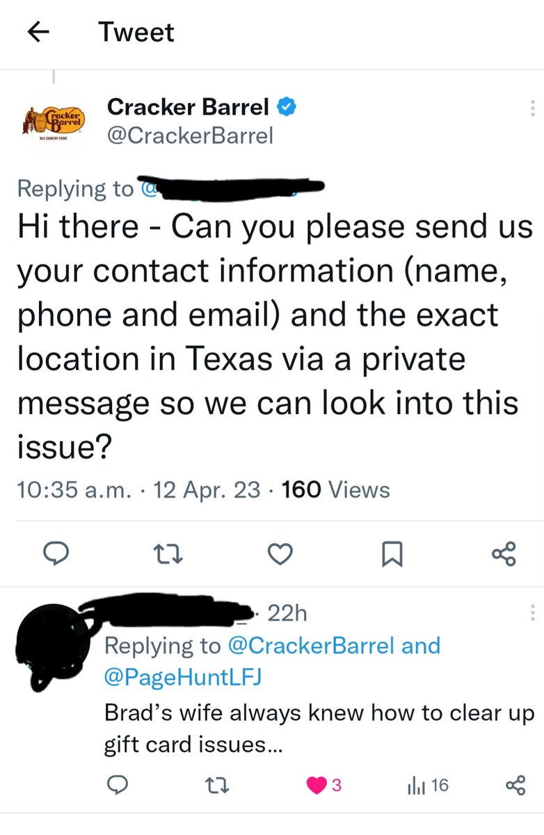 Harry_Falter_09's tweet photo. Idk what possessed me to do this but I had 2 just go and check and I am so glad I did I cant believe that this shit is still going on rn
I got a good laugh out of it I'm wheezing
#justice4bradswife #crackerbarrel #11yearsofservice https://t.co/8wOK9crqn4