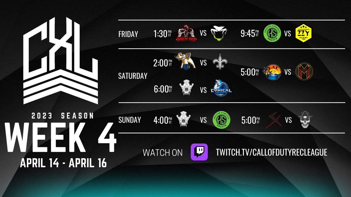 Composlyyy's tweet photo. @holmes_dante @CXLeague 
Got big matches this weekend! Tune in Live on their twitch as we take on Cynical Academy on Saturday! https://t.co/KtKAPTB4E6