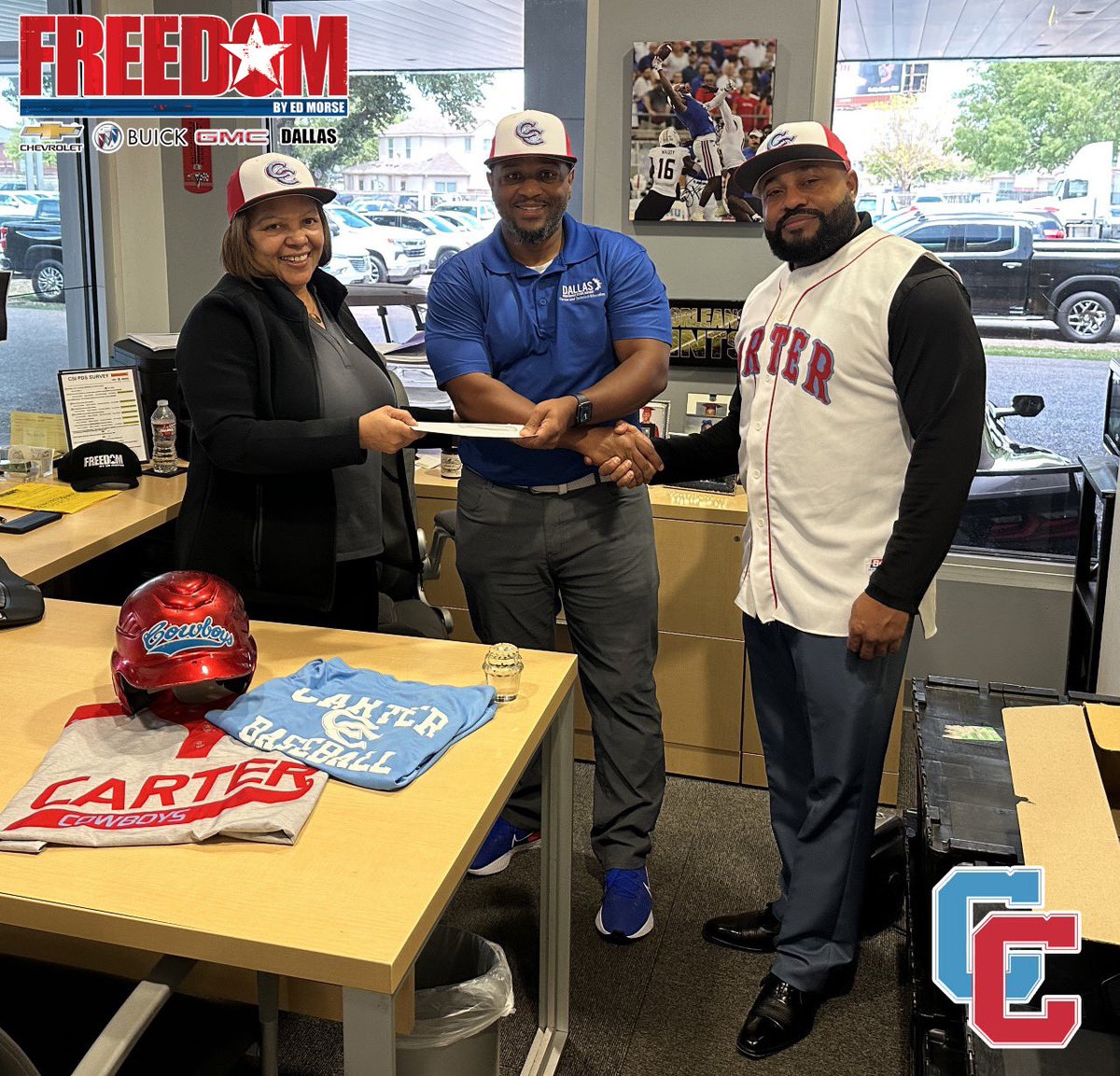 David W. Carter HS Baseball (@dwcbaseball1) on Twitter photo <a href="/DWCBASEBALL1/">David W. Carter HS Baseball</a> would like to give a special thank you to <a href="/FreedomChevyTX/">Freedom Chevrolet</a> for their generous donation to assist our baseball program.
#TooBadTooBold
<a href="/DWCarterHS/">Dallas Carter High School</a>
<a href="/DWCAthletics/">Carter Cowboy Nation</a>
<a href="/dallasathletics/">Dallas ISD Athletics</a> <a href="/DWCBASEBALL1/">David W. Carter HS Baseball</a> would like to give a special thank you to <a href="/FreedomChevyTX/">Freedom Chevrolet</a> for their generous donation to assist our baseball program.
#TooBadTooBold
<a href="/DWCarterHS/">Dallas Carter High School</a>
<a href="/DWCAthletics/">Carter Cowboy Nation</a>
<a href="/dallasathletics/">Dallas ISD Athletics</a>