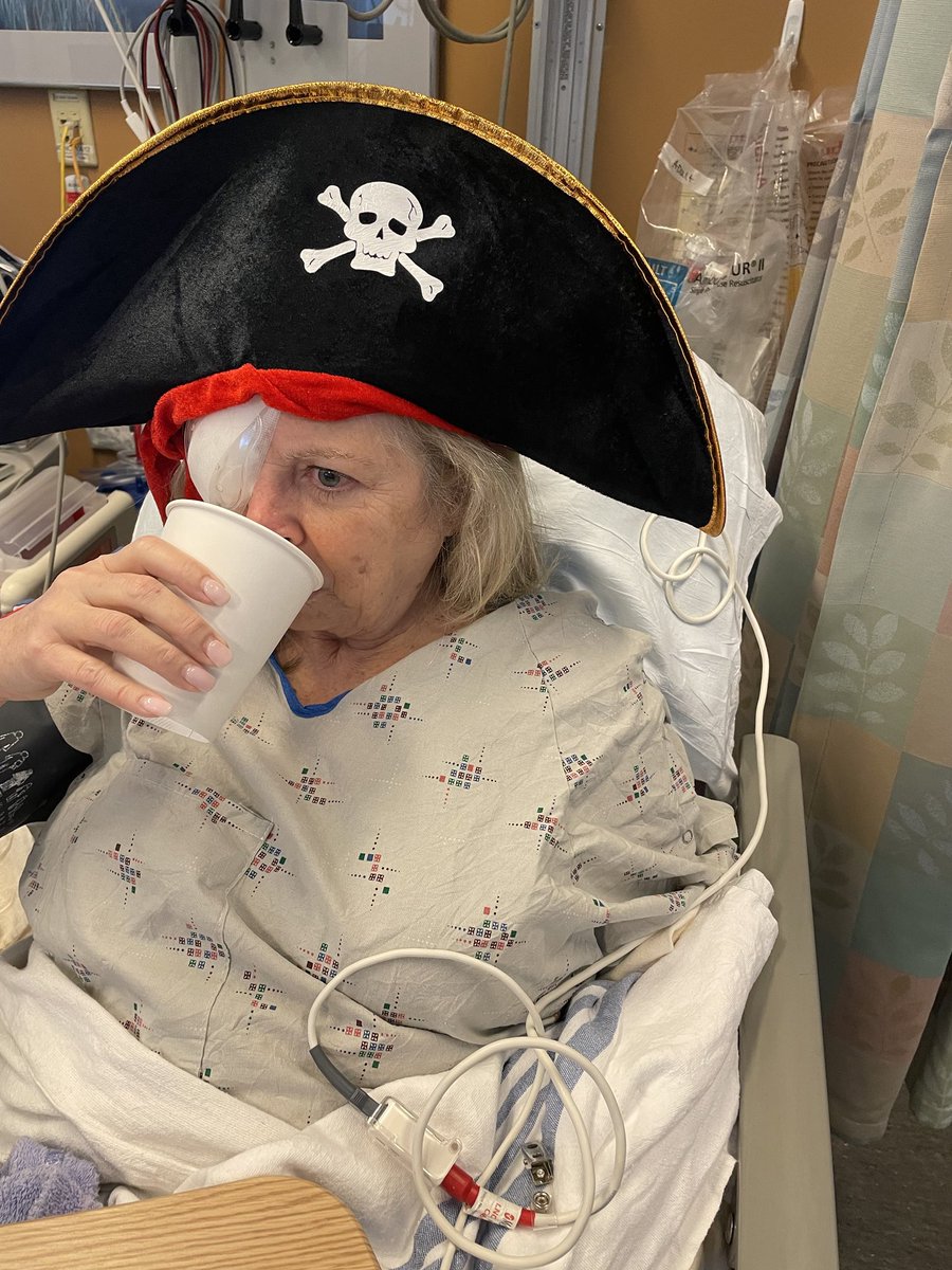 My mother in law had eye surgery yesterday and when we texted my father in law to ask how it went he responded with this photo.