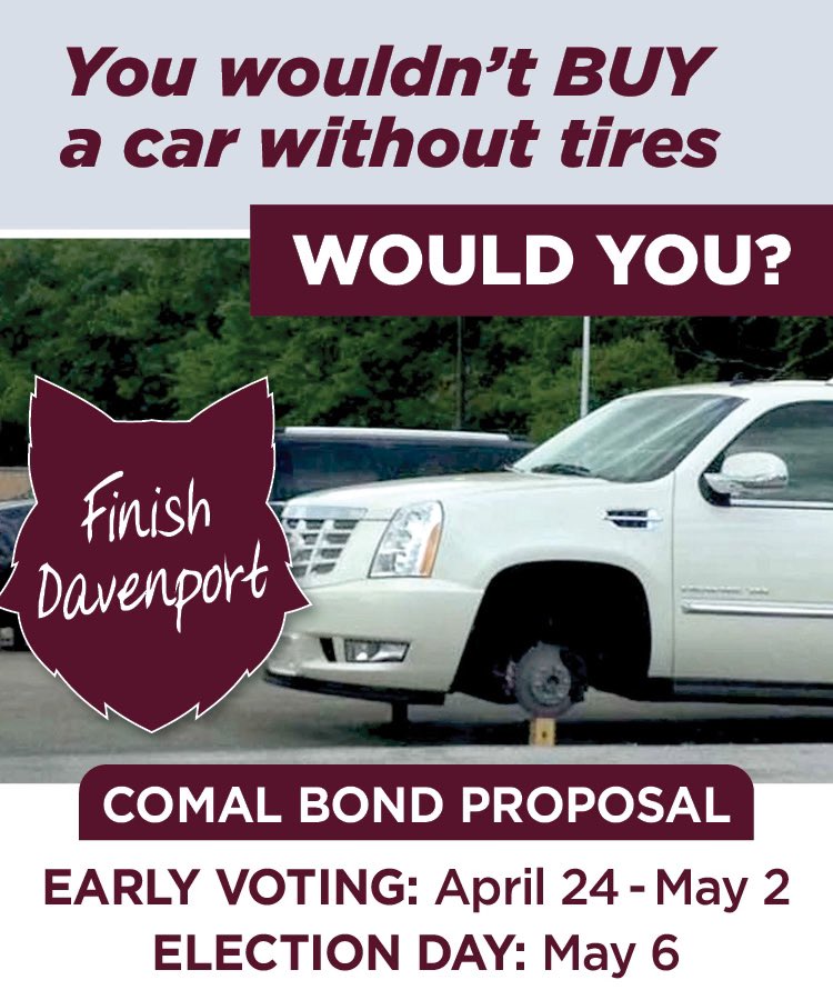BuildThePack's tweet photo. This BOND is important! They are already prepping @Davenport_HS for portables as we speak. If you have a child in elementary school slated to go to DHS and this Bond does not pass…DHS  now will be the same DHS 10 years from now! This is more than athletics! Get educated! VOTE! https://t.co/g8OBetKrDV