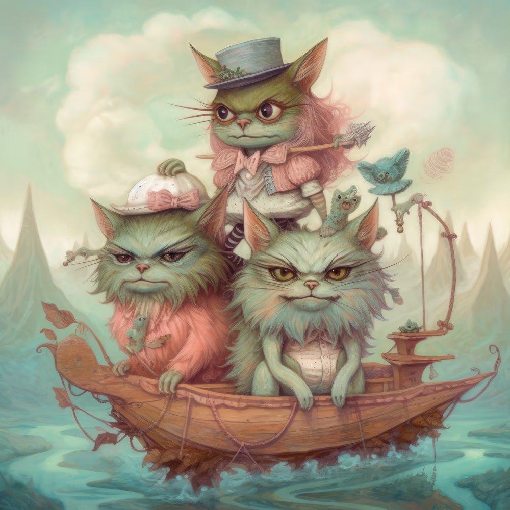 Boating Cats
on Opensea
opensea.io/collection/the…
#NFT #surrealism #AI #art