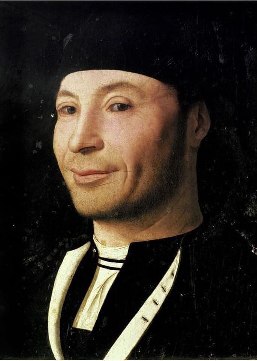 Portrait of a Sailor
? Portrait of Francesco Vitale
Antonello da Messina
Oil on Panel
1460s
31 cm x 25 cm
Museo Mandralisca
Cefalù
Sicilia.

Cefalù Magazine provides this lyrical information:
“.... The second most famous smile in the world after the Mona Lisa, ....'