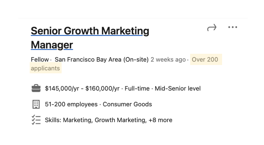aakashgupta's tweet photo. The market is absolutely brutal for job seekers.

Have you checked out a job posting on LinkedIn lately?

It feels like every job has "over 200 applicants." https://t.co/VEXumyVm2Z
