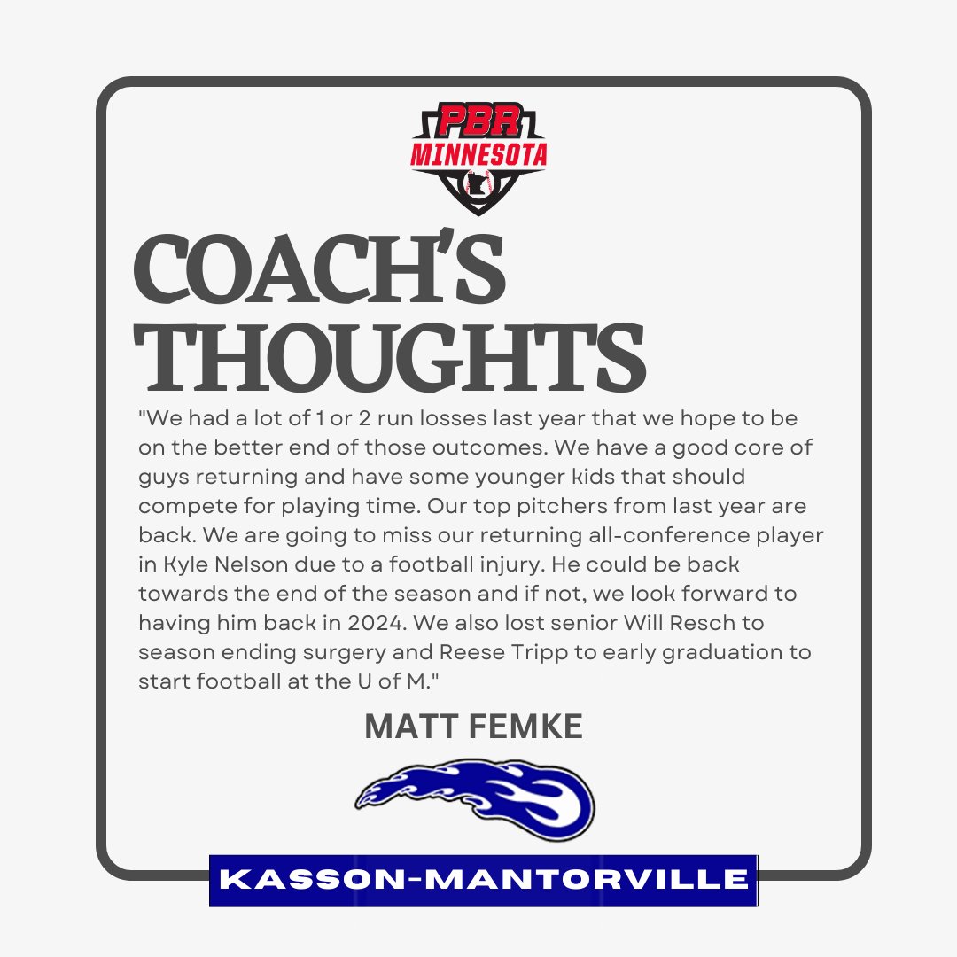 PrepBaseballMN's tweet photo. 2023 High School Team Preview:            

KASSON-MANTORVILLE KOMETS

@KoMetBaseball 

👉https://t.co/ipdNvUzGI7 https://t.co/rrtaym7oj9