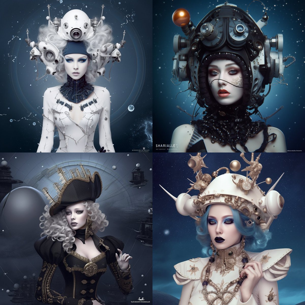 bdbosch's tweet photo. @NatalieShau I tried one on Midjourney with the prompt 'Natalie Shau space pirate --v 5'  For sure not like your work. 
You'd make a stylish space pirate, though. 😎 https://t.co/QPrKhcTVGd