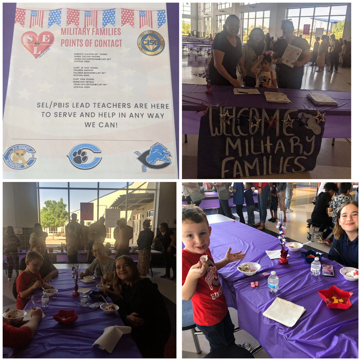 Laura_TMedina's tweet photo. I love our feeder pattern events! Thank you for joining us at our ice cream social where we had the opportunity to visit with other military families in our community. Thank you Fort Bliss soldiers for always supporting our Clint Community events. โค๏ธ๐ค๐๐บ๐ธ๐ #militarystrongcisd https://t.co/tVhbvtANXu