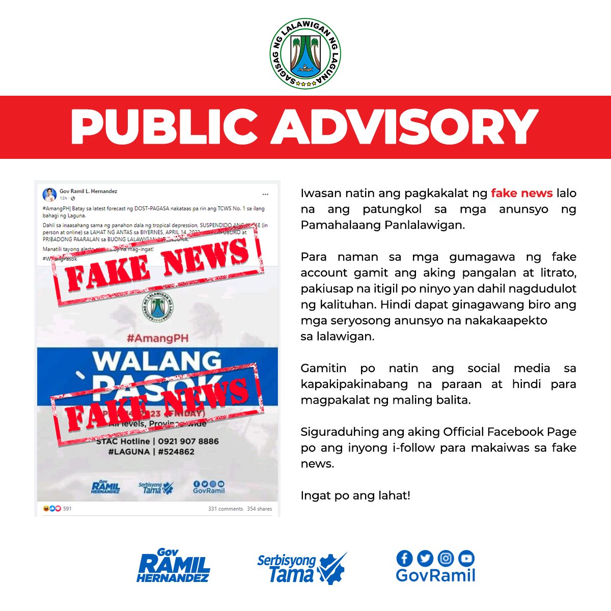 Gov. Ramil L. Hernandez tweet media