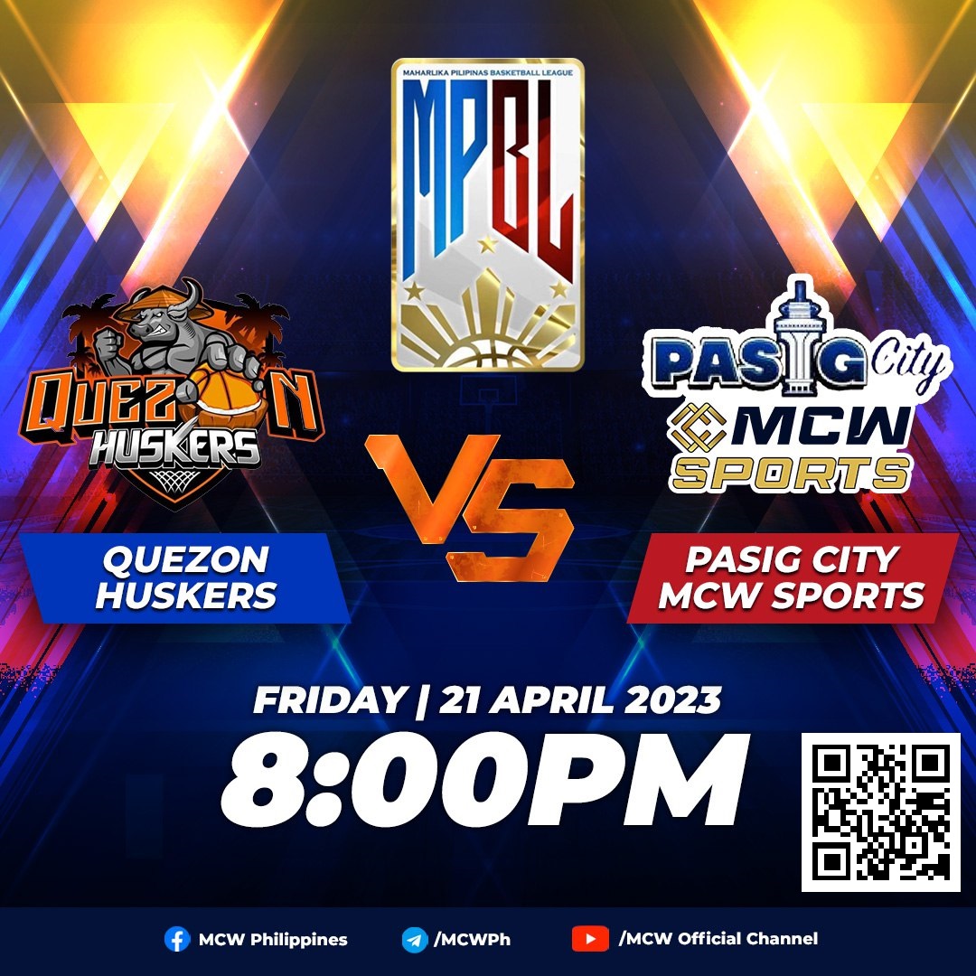 mcw_ph's tweet photo. Another intense battle as Quezon Huskers takes on Pasig City MCW Sports in the MPBL match today!   Catch all the Live action here: https://t.co/aGkVB2xGNO 

 #PasigCityMCW #mcw #Sports #MCWPhilippines #Basketball #MPBL #philippinebasketball #sportsbook  #prediction https://t.co/isQ2Rf65N2