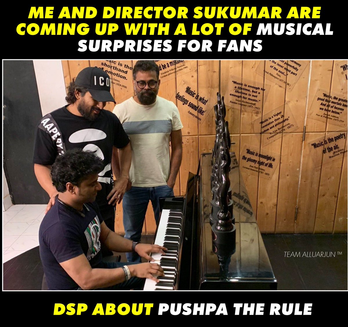 Team_AlluArjun_'s tweet photo. @ThisIsDSP about 
#Pushpa2TheRule  💥🔥

#AlluArjun #Pushpa2 https://t.co/no1OqdSAiz