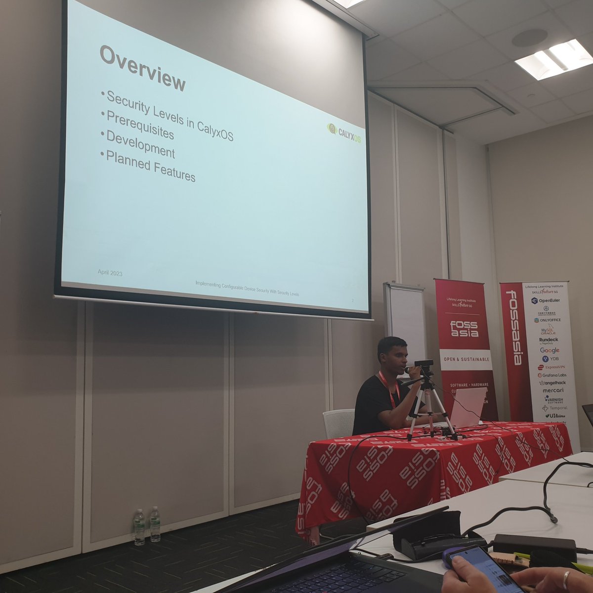 Aayush Gupta on security levels as a means of securing devices at #FOSSASIA