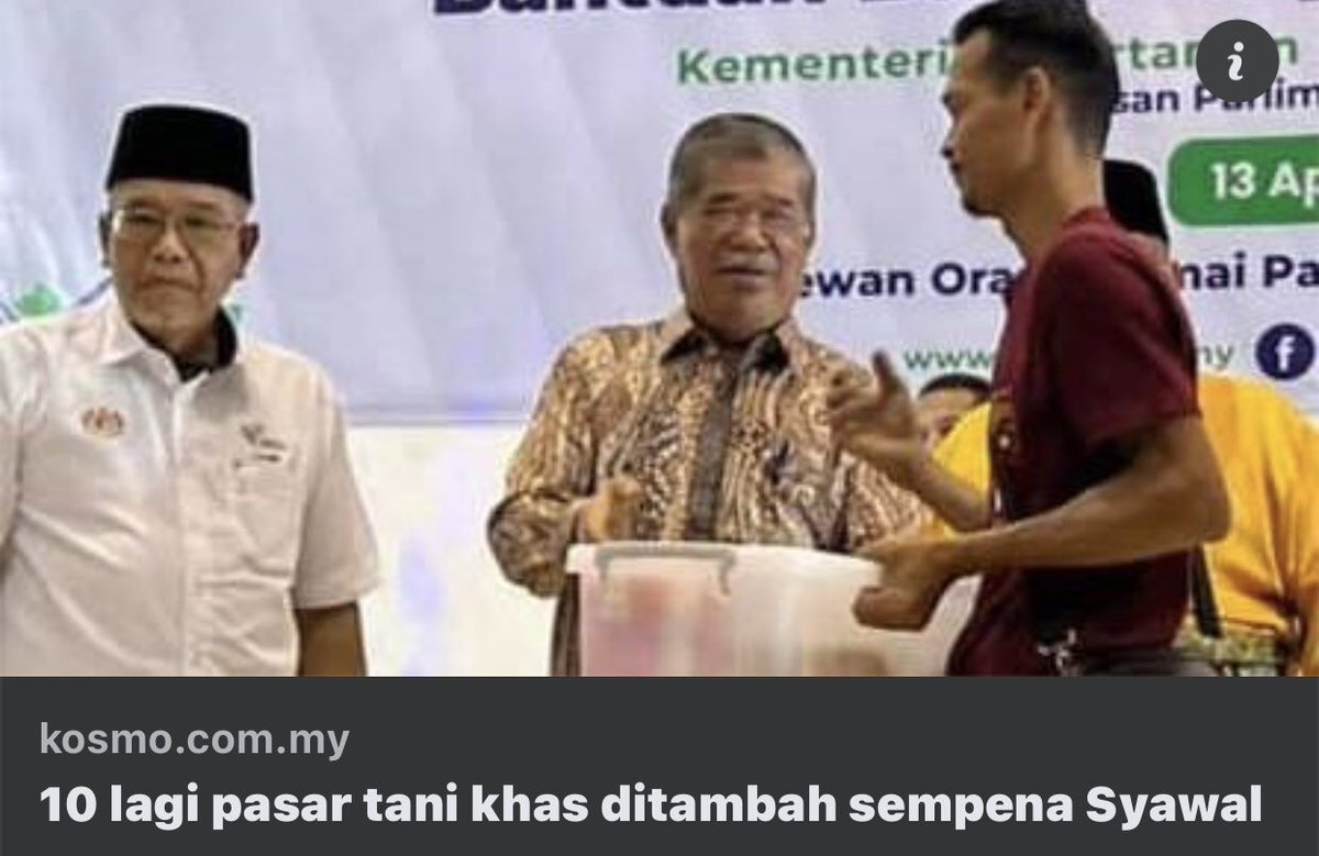 FAMA_Malaysia's tweet photo. 13 April 2023 | 10 lagi pasar tani khas ditambah sempena Syawal | Kosmo

BATU PAHAT – Kementerian Pertanian dan Keterjaminan Makanan (KPKM) melalui Lembaga Pemasaran Pertanian Persekutuan (FAMA) bersetuju https://t.co/RR25WYEhOD