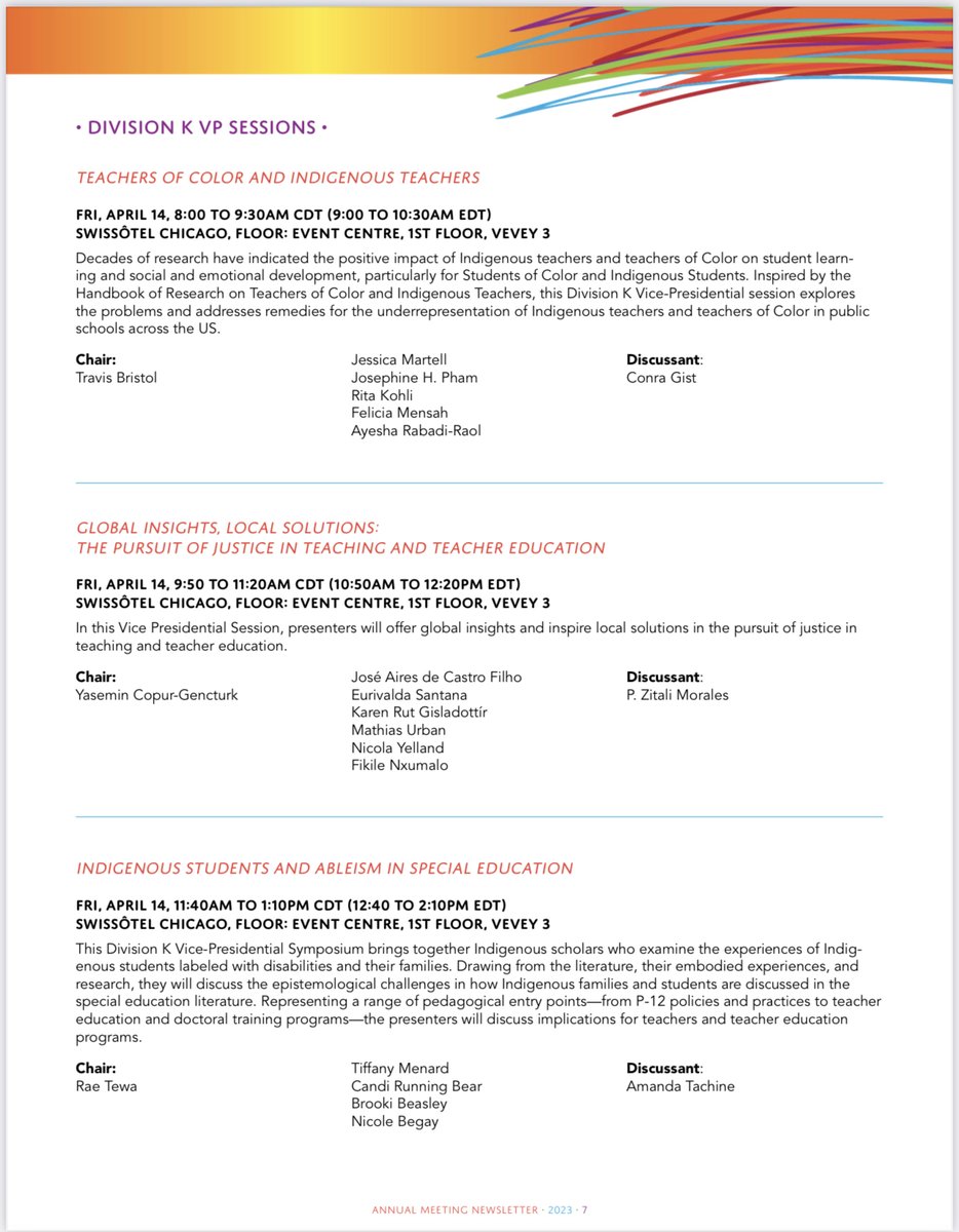 AERADivisionK's tweet photo. Friday, April 14 at #AERA23 #AERA2023 #DivisionK #DivK Sessions. Click on the photos! https://t.co/HtVBzRFRA4