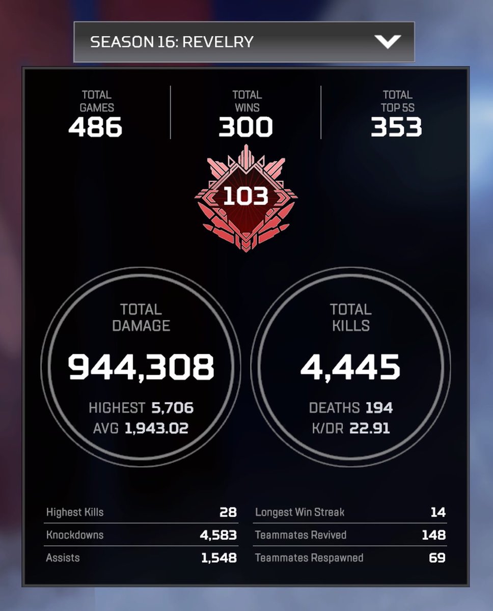 300 Season 16 Wins <a href="/PlayApex/">Apex Legends</a>