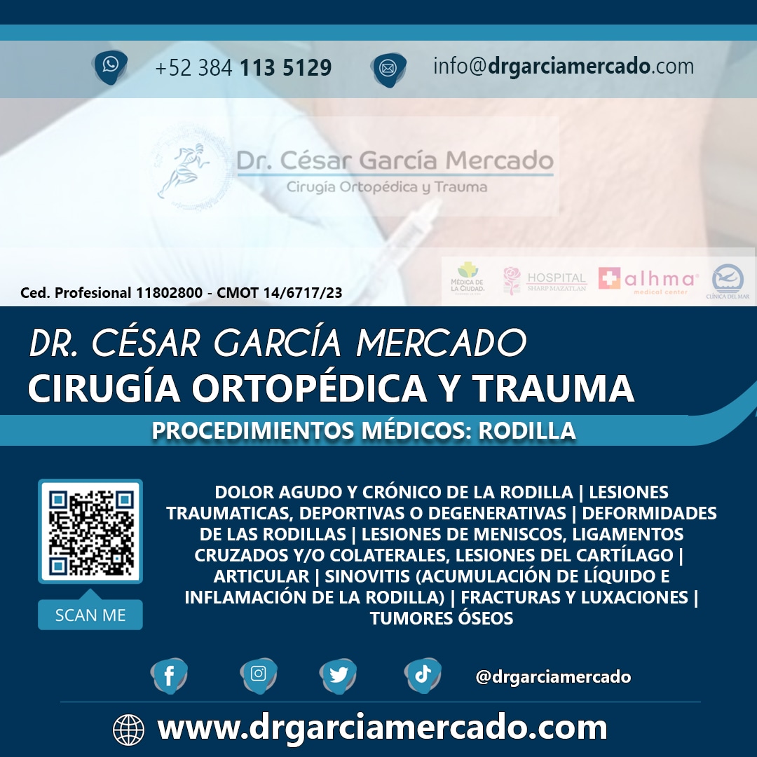 drgarciamercado's tweet photo. 🚨 PROCEDIMIENTOS MÉDICOS: RODILLA
🥼 Dr. César García Mercado- Cirugía Ortopédica y Trauma 🩺🏥
📲 384 113 5129
🌐 https://t.co/rCeYB19b2Q
#traumatologia #fracturas #ortopedia #ortopedista #medicina #rodilla #ligamentos #tumores
#menisco #trauma #cartilago #sinovitis https://t.co/IOp82x5knQ