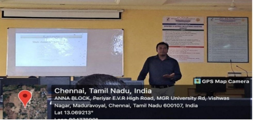 The department of EEE in association  organized a Tech Talk on Biotelemetry and its Applications  05-04-2023.
The Speaker of the session was Mr. G. Gurumoorthy M.E.,(Ph.D.).Assistant Professor,Department of Medical Electronics      Saveetha Engineering College